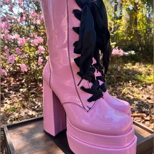 Dollhouse From Hell Platform Widow Boots